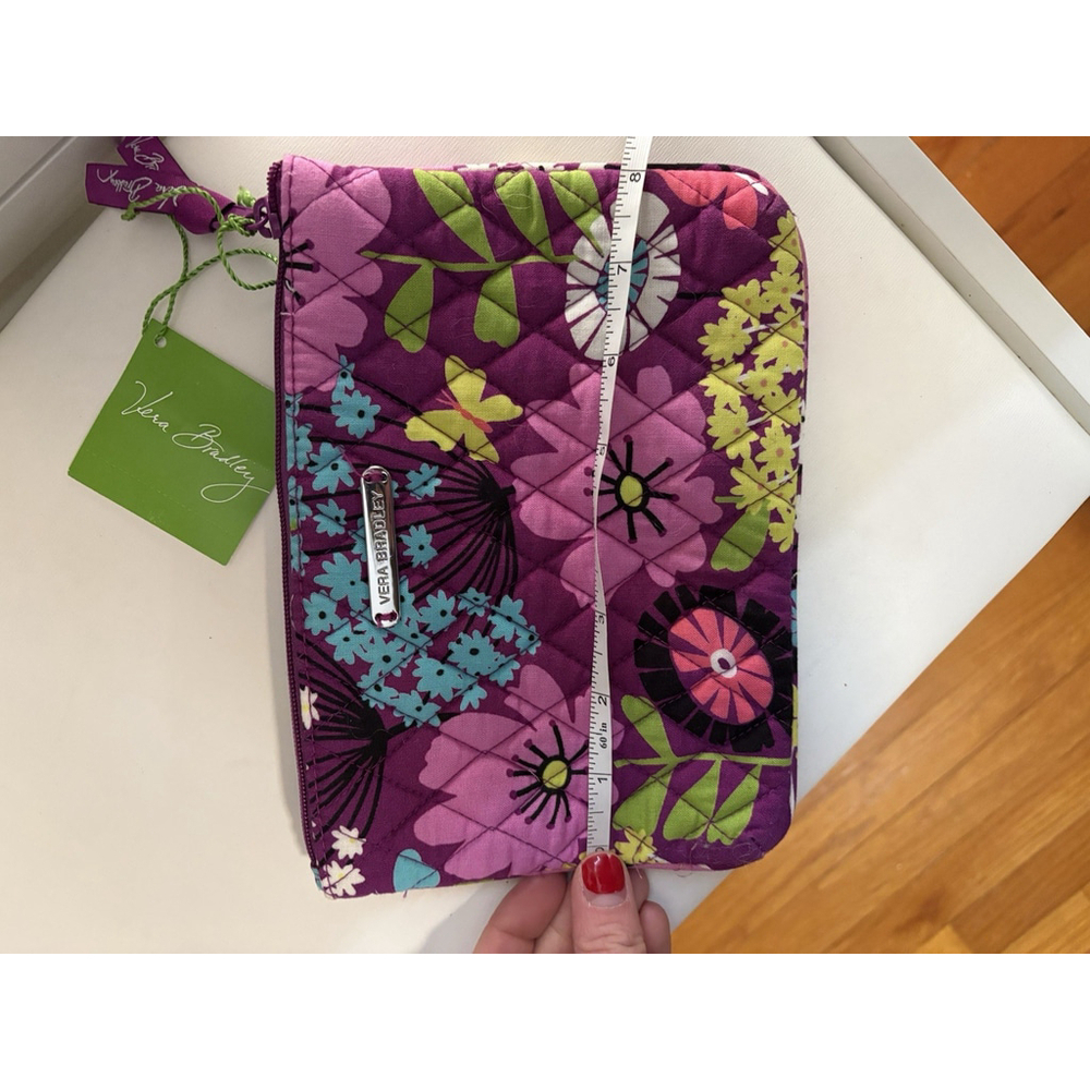 Vera Bradley Purple Quilted Flutterby Make Up Pouch Bag New with Tags - Picture 7 of 9